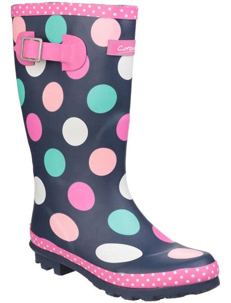 Cotswold Kids Dotty Pull On Wellington Boots