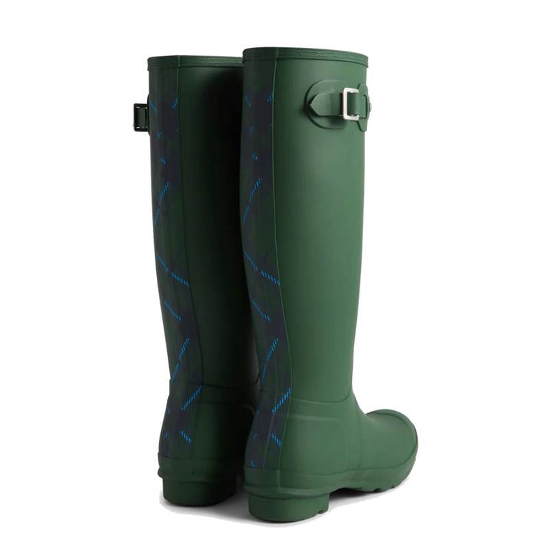 Hunter Womens Original Tall Tartan Back Strap Wellington-2