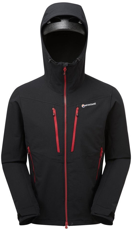 Black Sports Outdoors Full Zip Hooded Montane Mens Dyno Stretch Jacket Top 