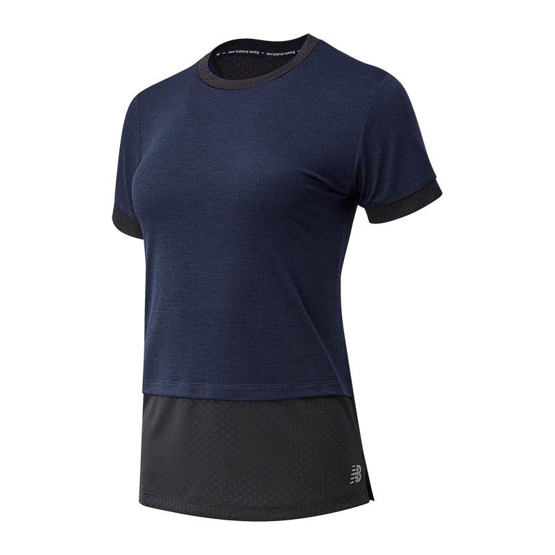 New Balance Womens Impact Run Hybrid Short Sleeve T-Shirt-1