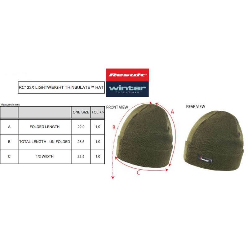 Result Unisex Lightweight Thinsulate Hat RC133X-4