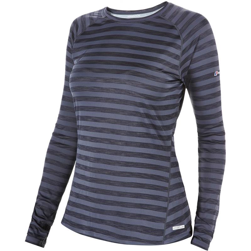 Berghaus Tech Tee Stripe Womens Long Sleeve Crew Neck Baselayer Top-1