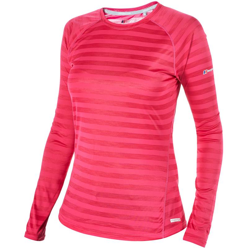 Berghaus Tech Tee Stripe Womens Long Sleeve Crew Neck Baselayer Top-5