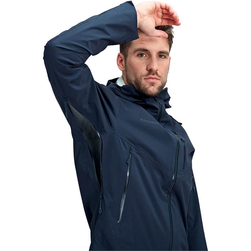 Mammut Mens Kento Hardshell Hooded Waterproof Jacket-4