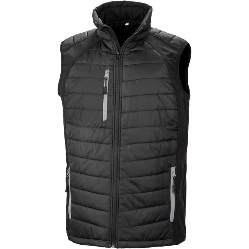 Result Black Compass Padded Softshell Gilet R238X-1
