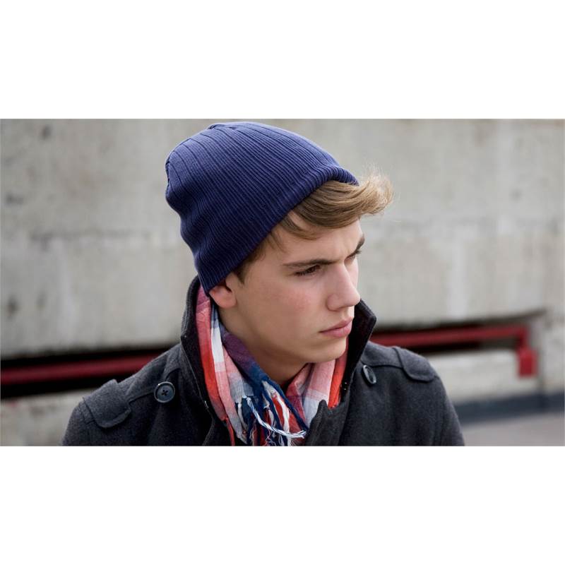 Result Double Knit Cotton Unisex Beanie Hat RC074X-2
