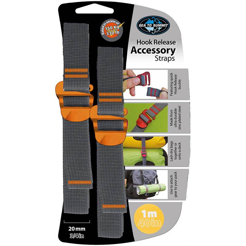 Sea to Summit 20mm Tie Down Strap with Hook Buckle - 1m-3