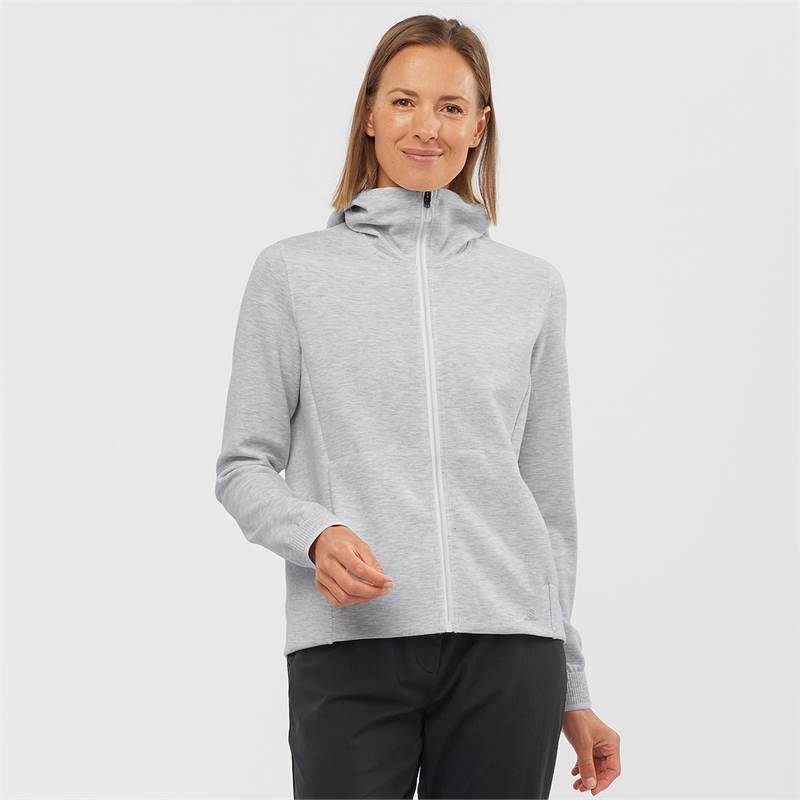 Salomon Women Comet Midlayer Full Zip Hooded Jacket-2