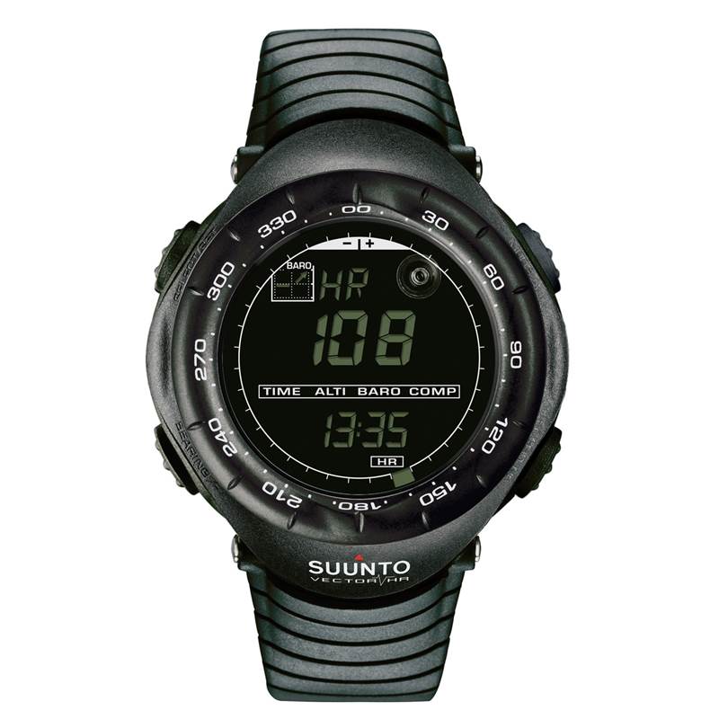 Suunto Vector HR Heart Rate Monitor Watch - Black Negative Face-1