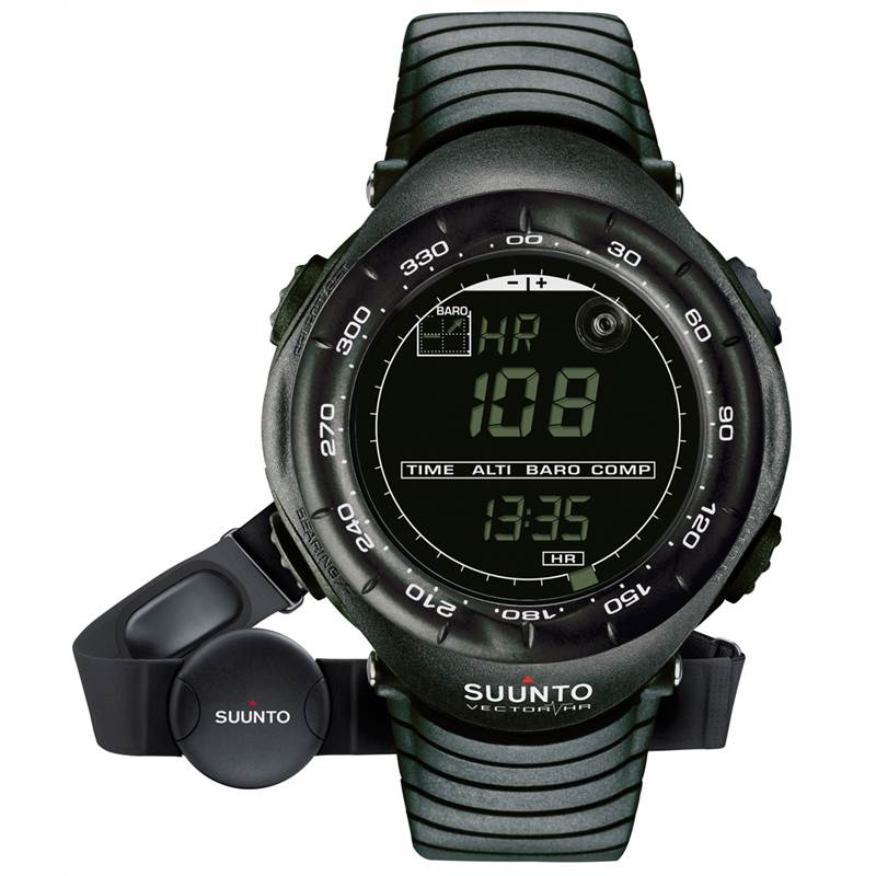 Suunto Vector HR Heart Rate Monitor Watch - Black Negative Face-4