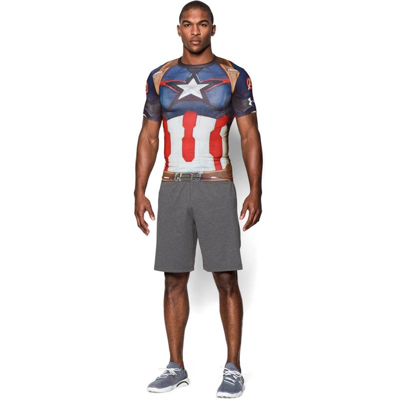 Under Armour Mens Transform Yourself Captain America Compression Shirt-4